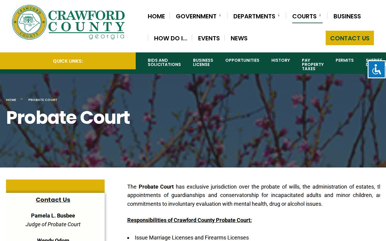 Crawford County Probate Court docket and records portal