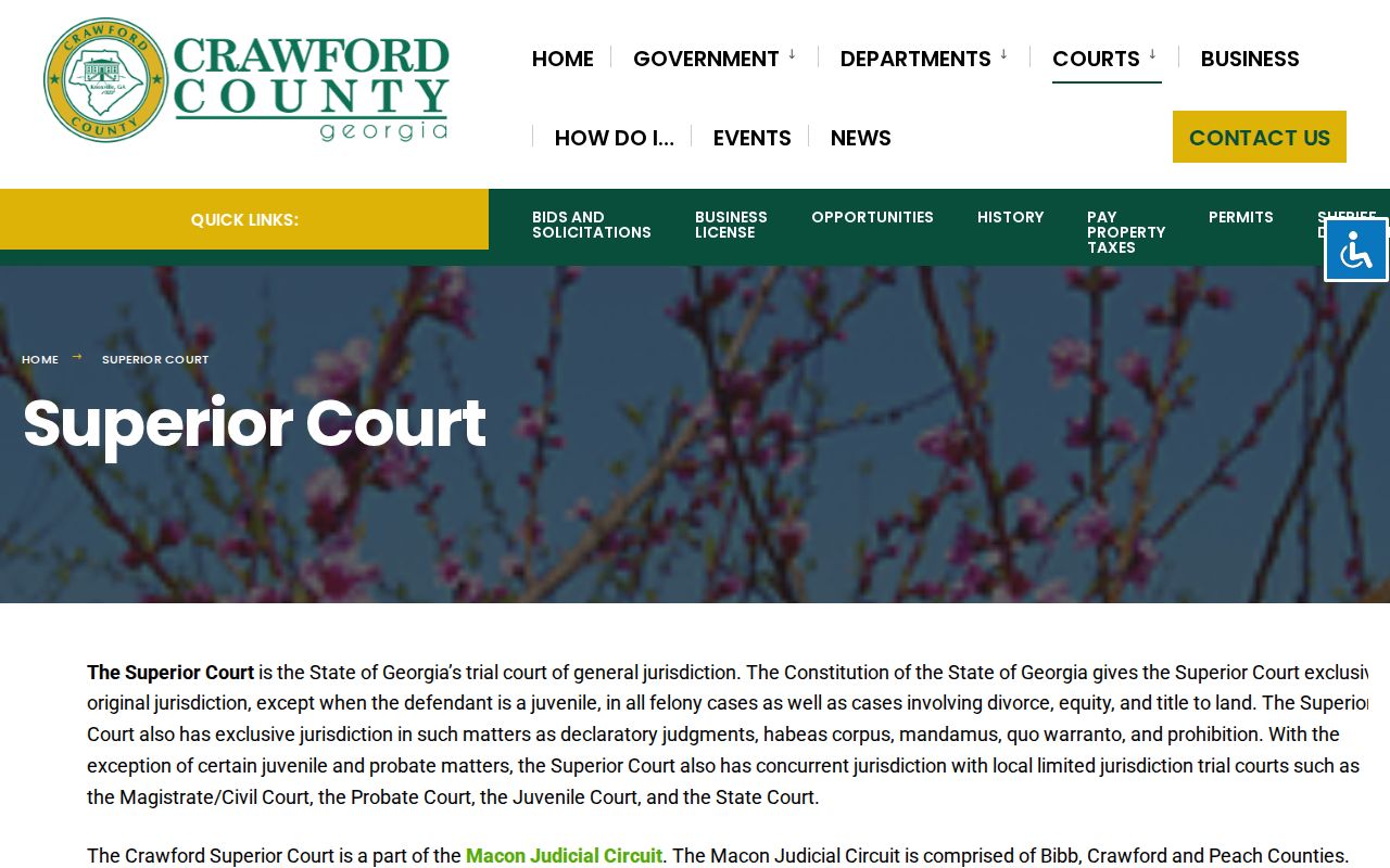 Crawford County Superior Court docket and court records information